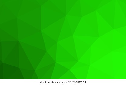 Light Green vector abstract mosaic pattern. Geometric illustration in Origami style with gradient.  New template for your brand book.