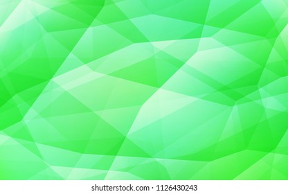 Light Green vector abstract mosaic pattern. Triangular geometric sample with gradient.  Polygonal design for your web site.