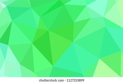 Light Green vector abstract mosaic pattern. Geometric illustration in Origami style with gradient.  Brand new style for your business design.