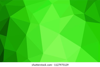 Light Green vector abstract mosaic background. Shining polygonal illustration, which consist of triangles. Template for cell phone's backgrounds.