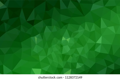 Light Green vector abstract mosaic background. Geometric illustration in Origami style with gradient.  A new texture for your web site.