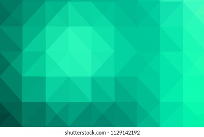 Light Green vector abstract mosaic pattern. Shining polygonal illustration, which consist of triangles. Polygonal design for your web site.