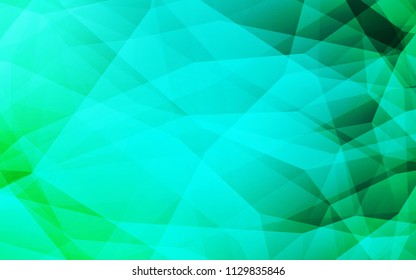 Light Green vector abstract mosaic background. Creative illustration in halftone style with triangles. New template for your brand book.