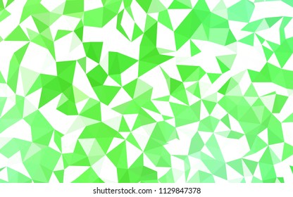 Light Green vector abstract mosaic pattern. Triangular geometric sample with gradient.  Brand new design for your business.