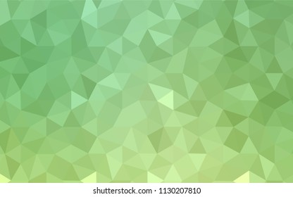 Light Green vector abstract mosaic backdrop. Shining polygonal illustration, which consist of triangles. Best triangular design for your business.