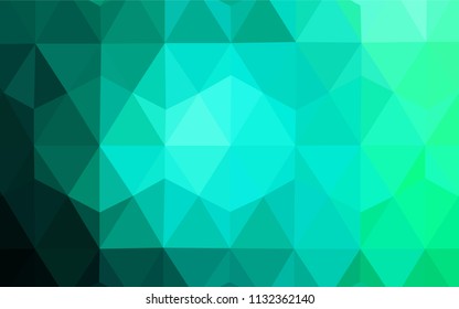 Light Green vector abstract mosaic pattern. Geometric illustration in Origami style with gradient.  A completely new design for your leaflet.