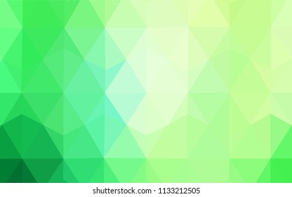 Light Green vector abstract mosaic background. Shining polygonal illustration, which consist of triangles. Template for cell phone's backgrounds.