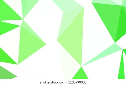 Light Green vector abstract mosaic background. Triangular geometric sample with gradient.  Completely new template for your banner.