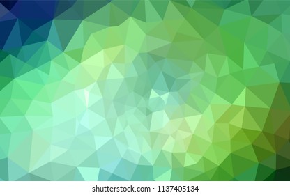 Light Green vector abstract mosaic backdrop. Geometric illustration in Origami style with gradient.  Pattern for a brand book's backdrop.