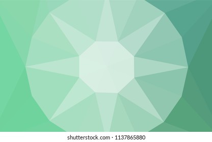 Light Green vector abstract mosaic background with a diamond. Polygonal illustration, which consists of triangles. Brand new design for your business.