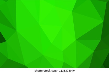 Light Green vector abstract mosaic background. Colorful abstract illustration with triangles. Triangular pattern for your design.