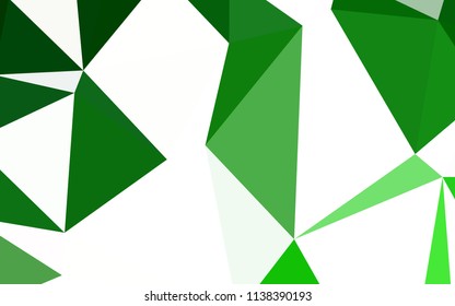Light Green vector abstract mosaic backdrop. Glitter abstract illustration with an elegant triangles. Template for cell phone's backgrounds.