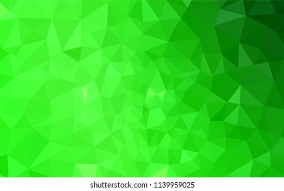 Light Green vector abstract mosaic pattern. Creative illustration in halftone style with triangles. Brand new style for your business design.