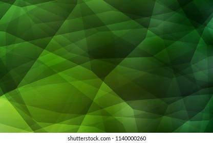 Light Green vector abstract mosaic background. Elegant bright polygonal illustration with gradient. Best triangular design for your business.