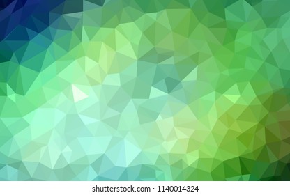 Light Green vector abstract mosaic backdrop. Creative illustration in halftone style with triangles. Brand new design for your business.