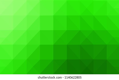 Light Green vector abstract mosaic background. Colorful abstract illustration with triangles. A completely new template for your banner.