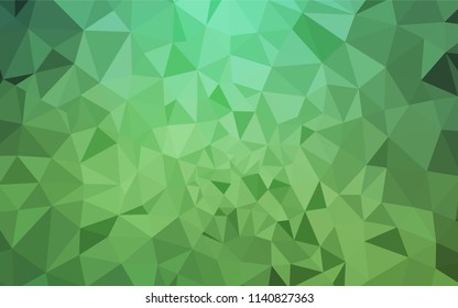 Light Green vector abstract mosaic pattern. Creative illustration in halftone style with triangles. Brand new style for your business design.