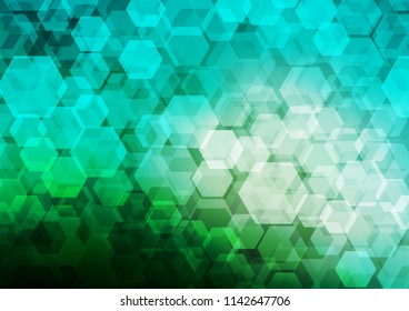 Light Green vector abstract mosaic pattern. Geometric illustration in with gradient.  The best hexagonal design for your business.