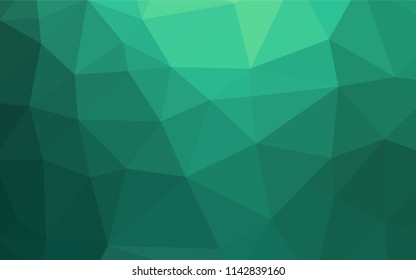Light Green vector abstract mosaic backdrop. Shining illustration, which consist of triangles. The best triangular design for your business.