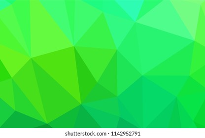 Light Green vector abstract mosaic backdrop. Creative illustration in halftone style with triangles. Triangular pattern for your design.