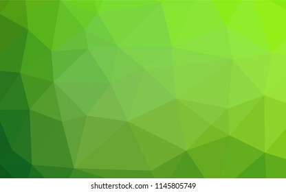 Light Green vector abstract mosaic background. Shining illustration, which consist of triangles. The textured pattern can be used for background.