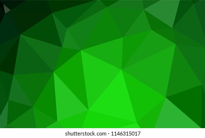Light Green vector abstract mosaic background. Creative geometric illustration in Origami style with gradient. Best triangular design for your business.