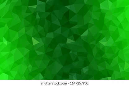 Light Green vector abstract mosaic pattern. Polygonal abstract illustration with gradient. Triangular pattern for your design.