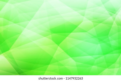Light Green vector abstract mosaic pattern. Colorful abstract illustration with triangles. A completely new design for your leaflet.