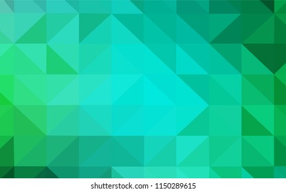 Light Green vector abstract mosaic backdrop. Modern abstract illustration with triangles. Template for cell phone's backgrounds.