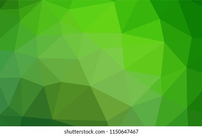 Light Green vector abstract mosaic backdrop. Glitter abstract illustration with an elegant design. Triangular pattern for your business design.