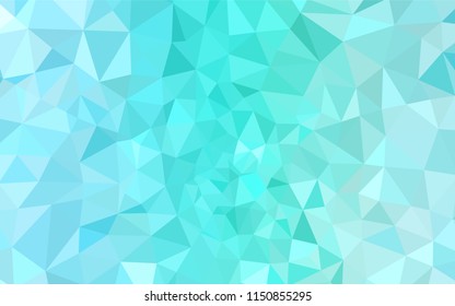 Light Green vector abstract mosaic background. Creative illustration in halftone style with triangles. Brand new style for your business design.