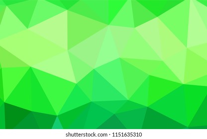 Light Green vector abstract mosaic pattern. Geometric illustration in Origami style with gradient.  Brand new style for your business design.
