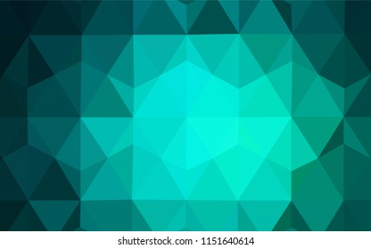 Light Green vector abstract mosaic pattern. Creative illustration in halftone style with triangles. Triangular pattern for your design.