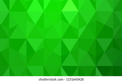Light Green vector abstract mosaic backdrop. Creative geometric illustration in Origami style with gradient. Textured pattern for your backgrounds.