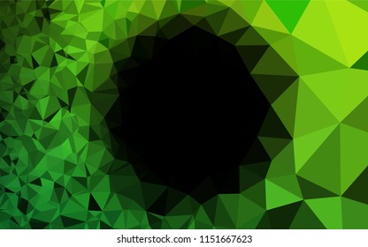 Light Green vector abstract mosaic backdrop. Shining illustration, which consist of triangles. A completely new design for your business.