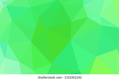 Light Green vector abstract mosaic pattern. Elegant bright polygonal illustration with gradient. Triangular pattern for your design.