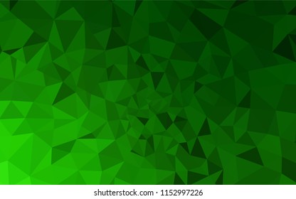 Light Green vector abstract mosaic background. Geometric illustration in Origami style with gradient.  New template for your brand book.