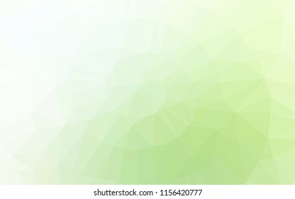 Light Green vector abstract mosaic background. An elegant bright illustration with gradient. The best triangular design for your business.