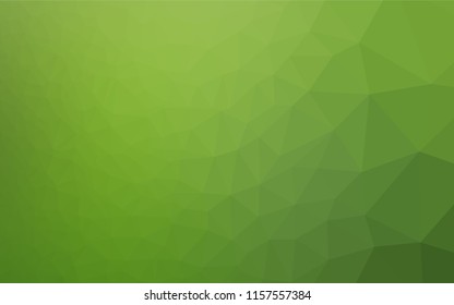 Light Green vector abstract mosaic background. Geometric illustration in Origami style with gradient.  Triangular pattern for your business design.