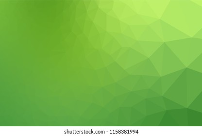 Light Green vector abstract mosaic backdrop. Geometric illustration in Origami style with gradient.  The template can be used as a background for cell phones.