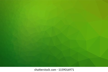 Light Green vector abstract mosaic pattern. Triangular geometric sample with gradient.  Brand new style for your business design.