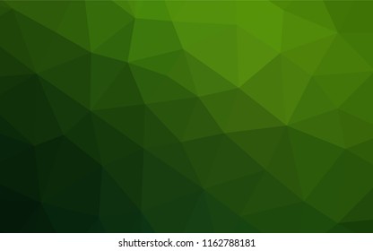 Light Green vector abstract mosaic background. Geometric illustration in Origami style with gradient.  Triangular pattern for your business design.