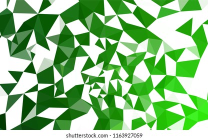 Light Green vector abstract mosaic pattern. Colorful illustration in polygonal style with gradient. Best triangular design for your business.