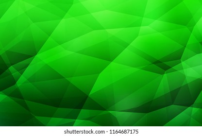 Light Green vector abstract mosaic background. Glitter abstract illustration with an elegant triangles. Brand new design for your business.