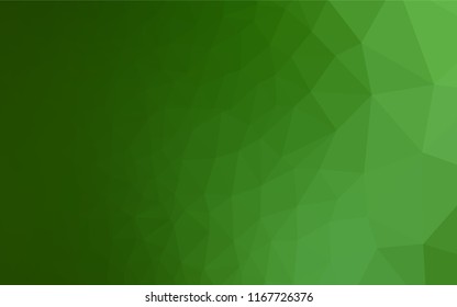 Light Green vector abstract mosaic pattern. Geometric illustration in Origami style with gradient.  The best triangular design for your business.