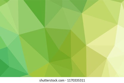 Light Green vector abstract mosaic backdrop. Triangular geometric sample with gradient.  New template for your brand book.