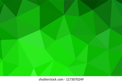 Light Green vector abstract mosaic pattern. Creative illustration in halftone style with triangles. Completely new template for your banner.