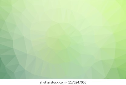 Light Green vector abstract mosaic background. Geometric illustration in Origami style with gradient.  The best triangular design for your business.