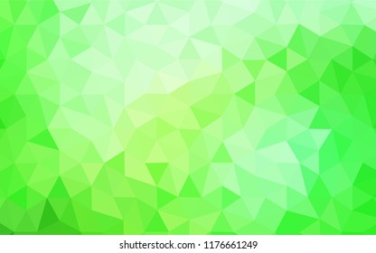 Light Green vector abstract mosaic backdrop. Colorful abstract illustration with triangles. Best triangular design for your business.