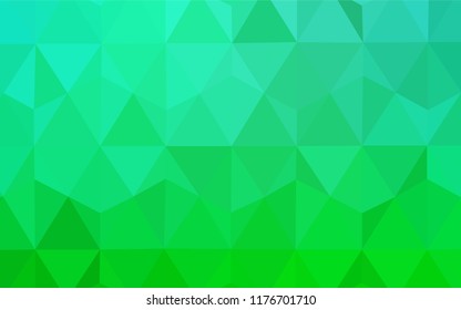 Light Green vector abstract mosaic pattern. Creative illustration in halftone style with triangles. Template for cell phone's backgrounds.